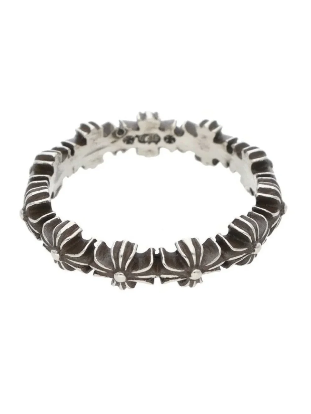 Chrome Hearts Tiny CH Pls Band Ech Plus Silver Ring